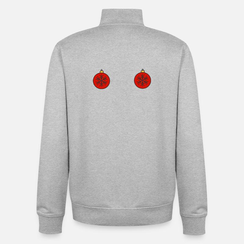Weihnachtskugeln - Unisex Organic Zip Sweatshirt von Stanley/Stella - Grau meliert