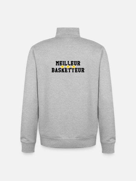 Best Basketball Player - Unisex Organic Zip Sweatshirt by Stanley/Stella - heather grey
