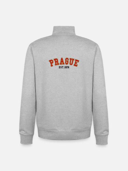 Prague Est. 1976 - Unisex Organic Zip Sweatshirt by Stanley/Stella - heather grey