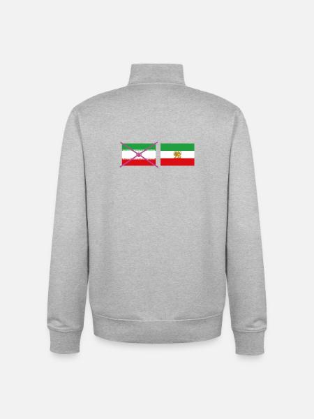 Flag cross Iran – graphic cross-stop - Unisex Organic Zip Sweatshirt by Stanley/Stella - heather grey