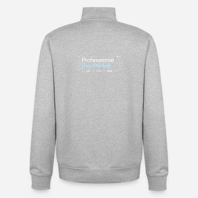 Technologie professionnelle OVERTHINKER - Sweat zippé unisexe en coton bio Stanley/Stella - gris chiné