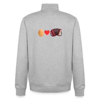 Ei love Quetschn - Unisex Organic Zip Sweatshirt von Stanley/Stella - Grau meliert - Hinten - AI Model Male 185 light (185cm)