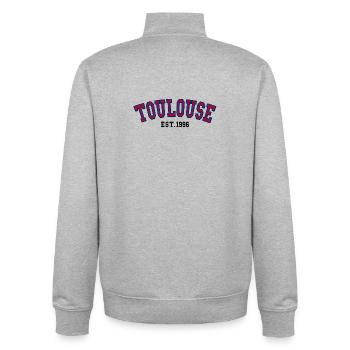 Toulouse, gegründet 1996 - Unisex Organic Zip Sweatshirt von Stanley/Stella - Grau meliert - Hinten - AI Model Male 185 light (185cm)