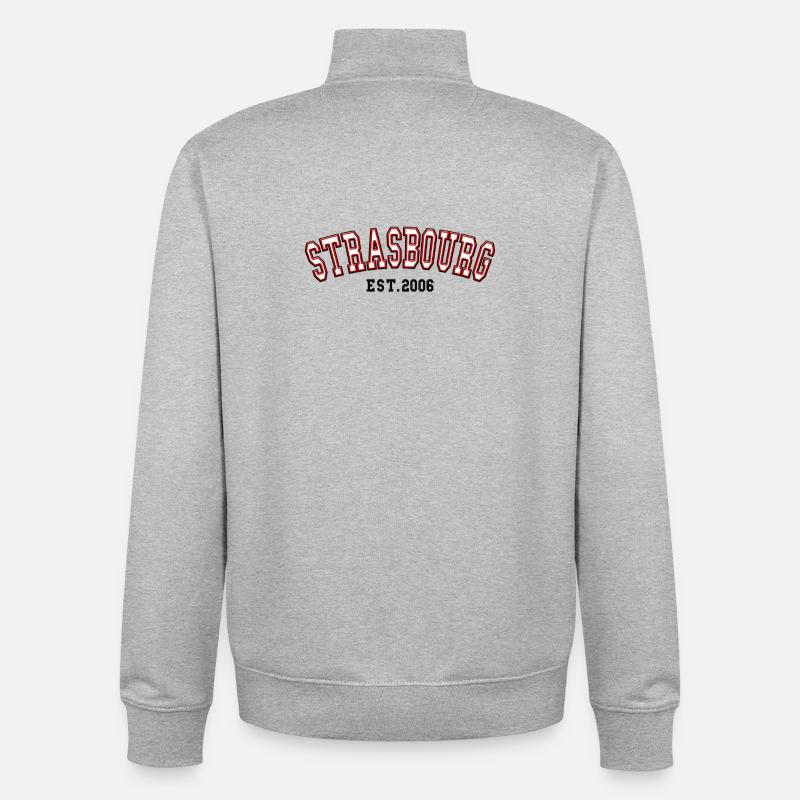 Strasbourg Est. 2006 - Unisex Organic Zip Sweatshirt by Stanley/Stella - heather grey