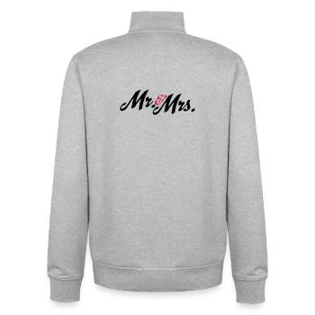 Tolles Design für das Brautpaar, Mr and Mrs - Unisex Organic Zip Sweatshirt von Stanley/Stella - Grau meliert - Hinten - AI Model Male 185 light (185cm)