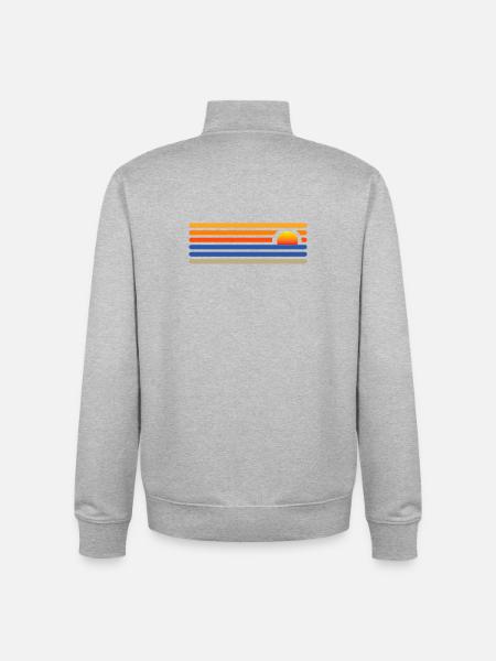 Sunset on the beach - Unisex Organic Zip Sweatshirt by Stanley/Stella - heather grey