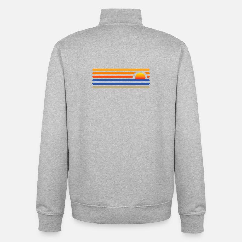 Sunset on the beach - Unisex Organic Zip Sweatshirt by Stanley/Stella - heather grey