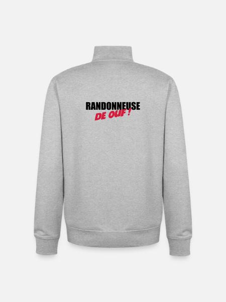 Randonneuse de ouf ! - Sweat zippé unisexe en coton bio Stanley/Stella - gris chiné
