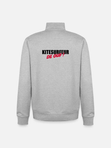 Kiteboarding / Kitesurfing / Kitesurf / - Sweat zippé unisexe en coton bio Stanley/Stella - gris chiné