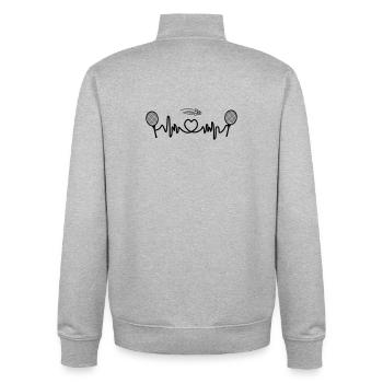 Badminton Cardio - Unisex Organic Zip Sweatshirt von Stanley/Stella - Grau meliert - Hinten - AI Model Male 185 light (185cm)