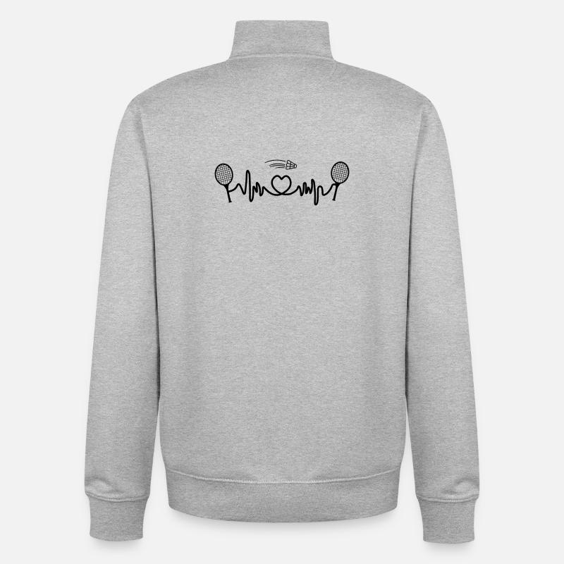 Badminton Cardio - Unisex Organic Zip Sweatshirt von Stanley/Stella - Grau meliert