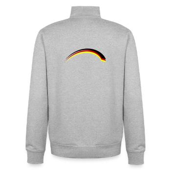 Germany Flag - Unisex Organic Zip Sweatshirt by Stanley/Stella - heather grey - Back - AI Model Male 185 light (185cm)