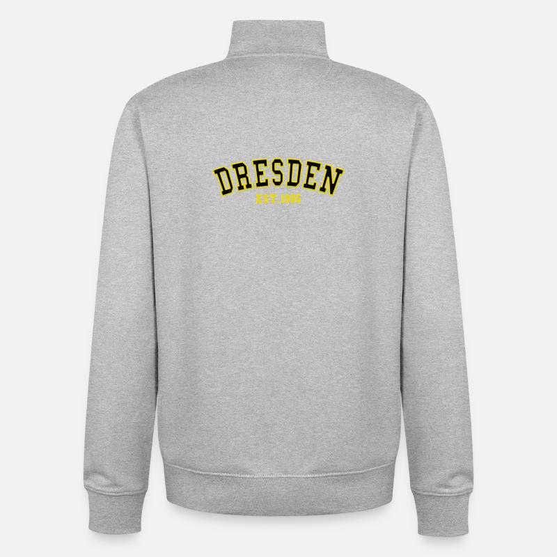 Fondé à Dresde 1995 - Sweat zippé unisexe en coton bio Stanley/Stella - gris chiné