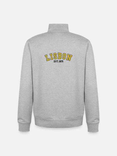 Lisbon Est. 1975 - Unisex Organic Zip Sweatshirt by Stanley/Stella - heather grey