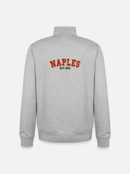 Naples Est. 1976 - Unisex Organic Zip Sweatshirt by Stanley/Stella - heather grey