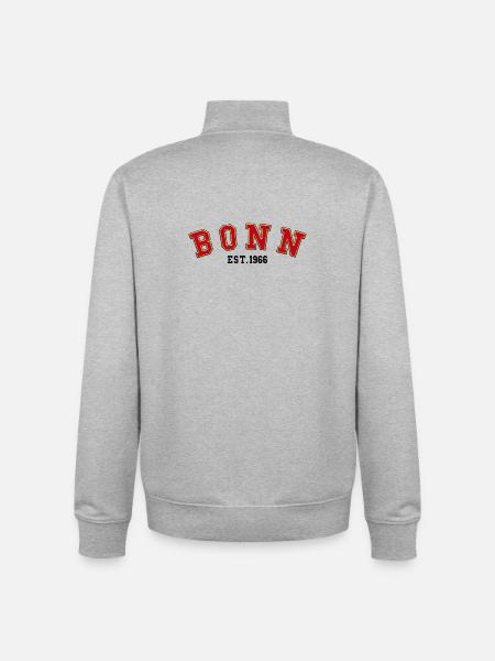 Bonn Est. 1966 - Unisex Organic Zip Sweatshirt by Stanley/Stella - heather grey