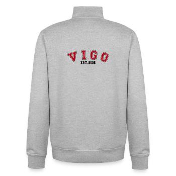 Vigo gegründet 2006 - Unisex Organic Zip Sweatshirt von Stanley/Stella - Grau meliert - Hinten - AI Model Male 185 light (185cm)