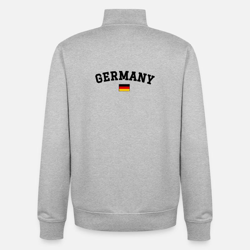Drapeau espagnol Dessin Noir anglais - Sweat zippé unisexe en coton bio Stanley/Stella - gris chiné