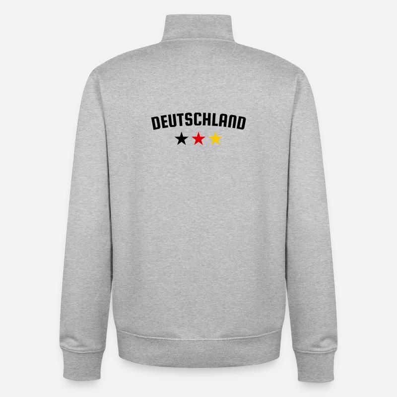 Deutschland 3 Sterne Design - Unisex Organic Zip Sweatshirt von Stanley/Stella - Grau meliert