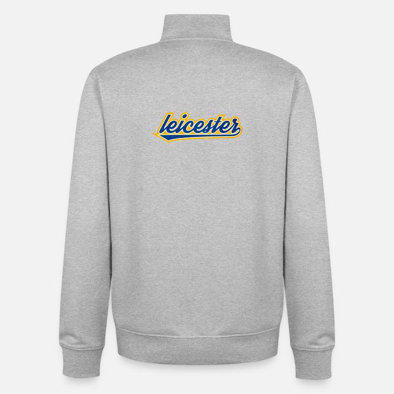 Leicester Script Swoosh auf Kleidung - Unisex Organic Zip Sweatshirt von Stanley/Stella - Grau meliert