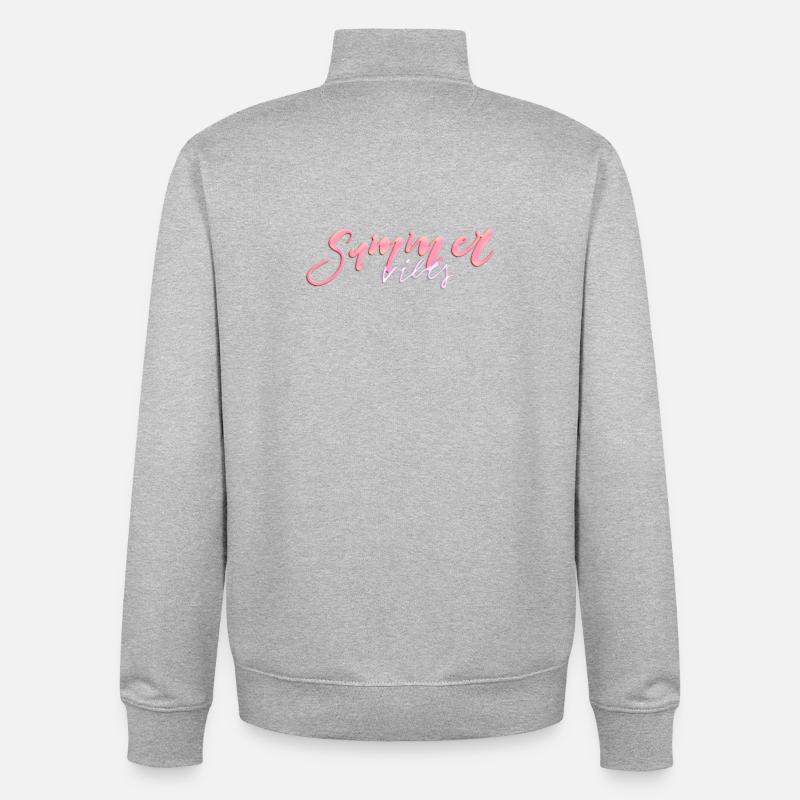 Summer Vibes – Neon Handlettering - Unisex Organic Zip Sweatshirt von Stanley/Stella - Grau meliert