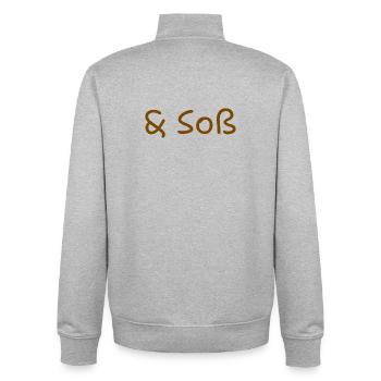 Sauce(s) - Sweat zippé unisexe en coton bio Stanley/Stella - gris chiné - Dos - AI Model Male 185 light (185cm)