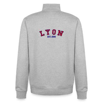 Lyon gegründet 2006 - Unisex Organic Zip Sweatshirt von Stanley/Stella - Grau meliert - Hinten - AI Model Male 185 light (185cm)
