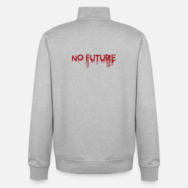 NO FUTURE - Sweat zippé unisexe en coton bio Stanley/Stella - gris chiné