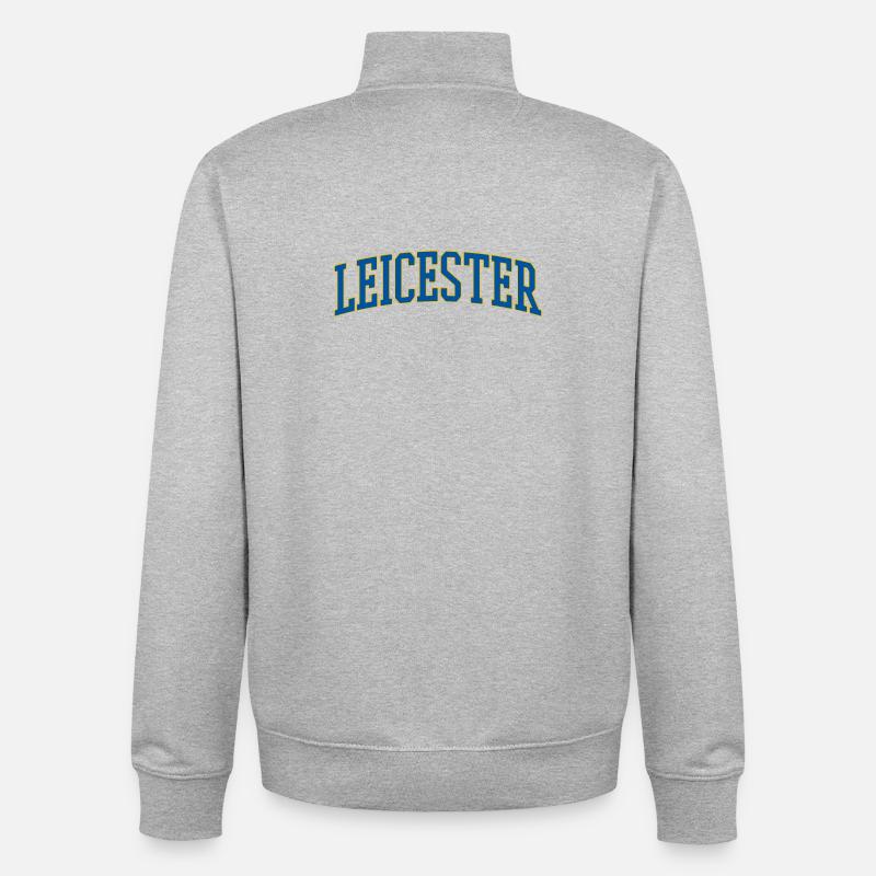 Leicester Varsity Wordmark - Unisex Organic Zip Sweatshirt von Stanley/Stella - Grau meliert
