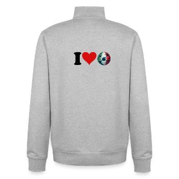 J’adore le football italien - Sweat zippé unisexe en coton bio Stanley/Stella - gris chiné - Dos - AI Model Male 185 light (185cm)