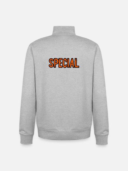 Schild mit Sonderangebot - Unisex Organic Zip Sweatshirt von Stanley/Stella - Grau meliert