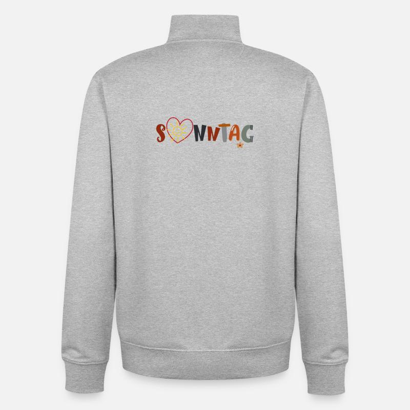 Dimanche en semaine avec soleil - Sweat zippé unisexe en coton bio Stanley/Stella - gris chiné