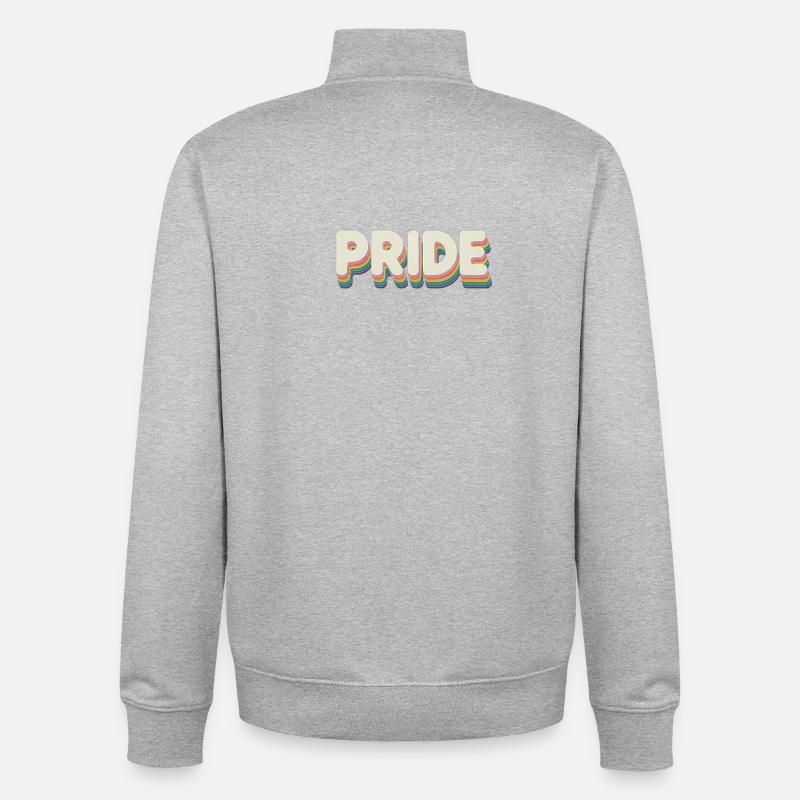 Pride - Cool Queer Logo - Sweat zippé unisexe en coton bio Stanley/Stella - gris chiné