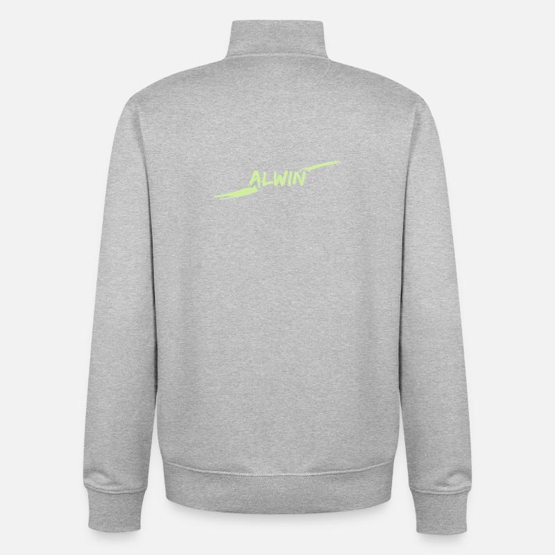 Gift Alwin - Sweat zippé unisexe en coton bio Stanley/Stella - gris chiné