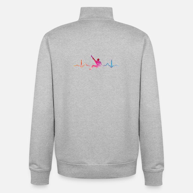 Boulderer Herzschlag Boulder Bouldern - Unisex Organic Zip Sweatshirt von Stanley/Stella - Grau meliert
