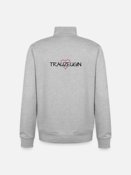 Trauzeugin Herz Junggesellinnenabschied - Unisex Organic Zip Sweatshirt von Stanley/Stella - Grau meliert