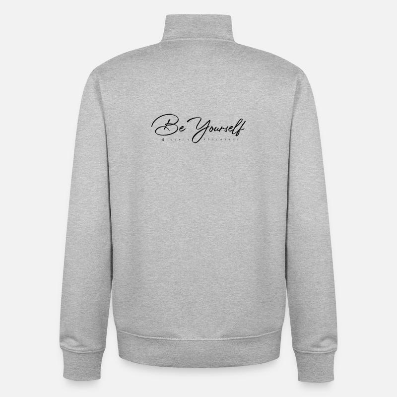 Soyez vous-même - Sweat zippé unisexe en coton bio Stanley/Stella - gris chiné