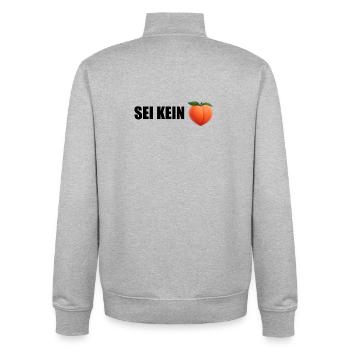 Don't be a Peach - Unisex Organic Zip Sweatshirt by Stanley/Stella - heather grey - Back - AI Model Male 185 light (185cm)
