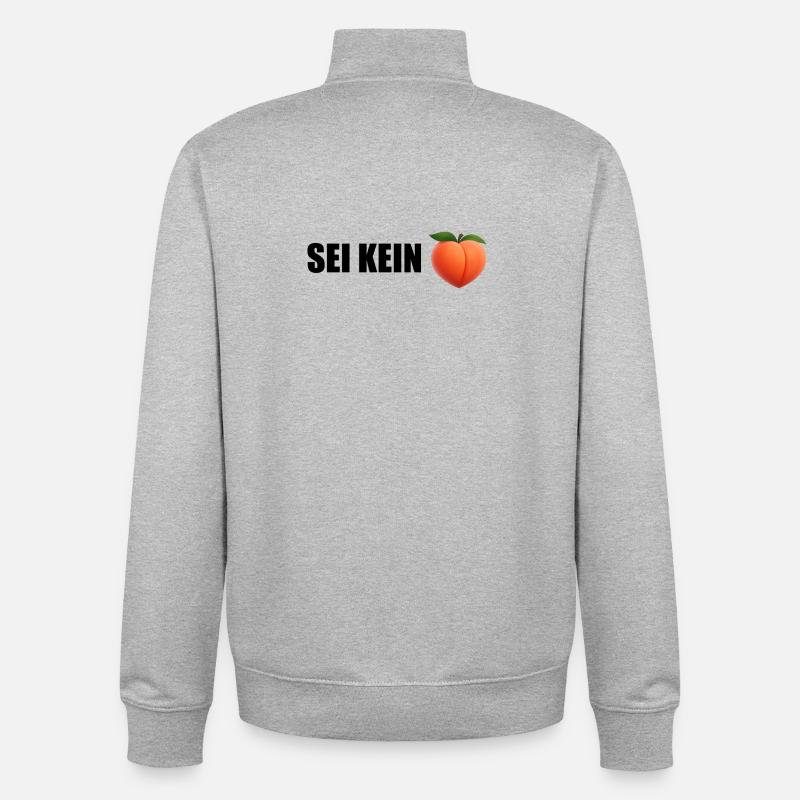 Sei Kein Peach - Unisex Organic Zip Sweatshirt von Stanley/Stella - Grau meliert