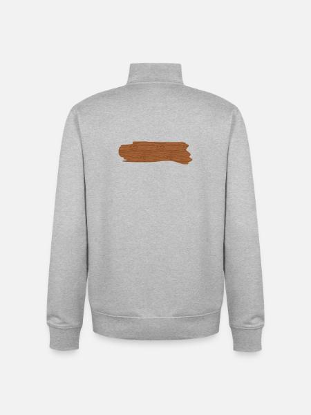 Rustic Woodgrain Pattern T-Shirt Design - Unisex Organic Zip Sweatshirt by Stanley/Stella - heather grey