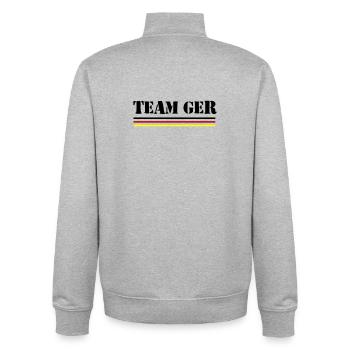 Germany Team Germany Flag - Unisex Organic Zip Sweatshirt by Stanley/Stella - heather grey - Back - AI Model Male 185 light (185cm)
