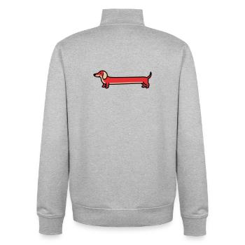 Dachshund Dachshund Dog Flat Design - Unisex Organic Zip Sweatshirt by Stanley/Stella - heather grey - Back - AI Model Male 185 light (185cm)