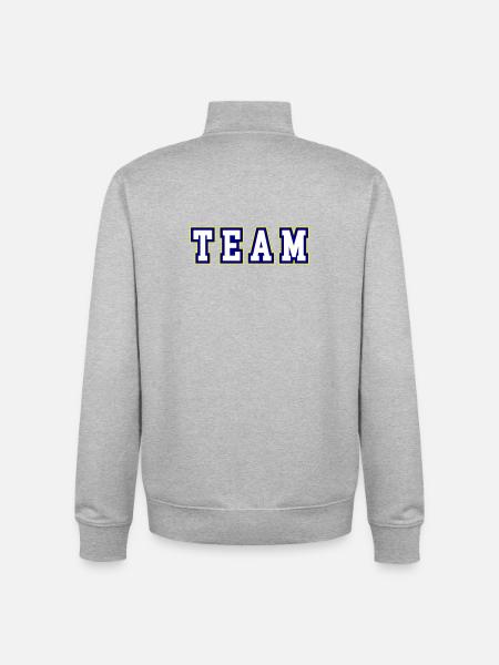 Team lettering - Unisex Organic Zip Sweatshirt by Stanley/Stella - heather grey