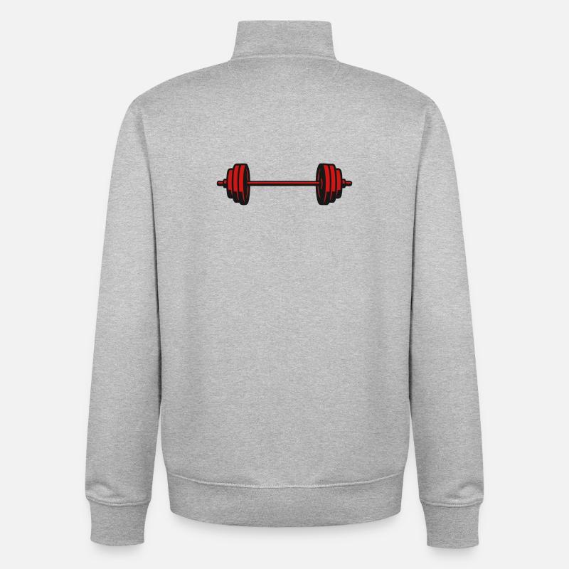 Barbell Weights Vector Icon - Unisex Organic Zip Sweatshirt by Stanley/Stella - heather grey