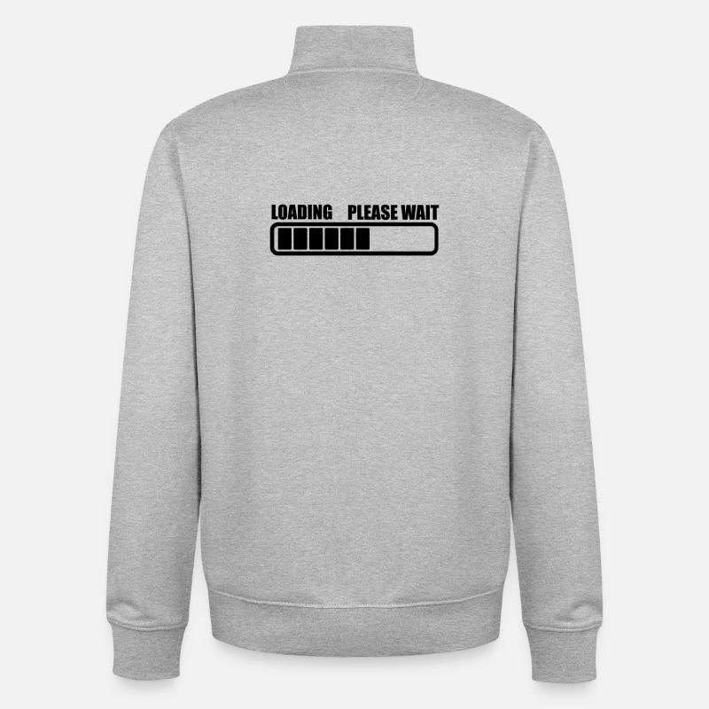 Charging wait a while - Unisex Organic Zip Sweatshirt by Stanley/Stella - heather grey