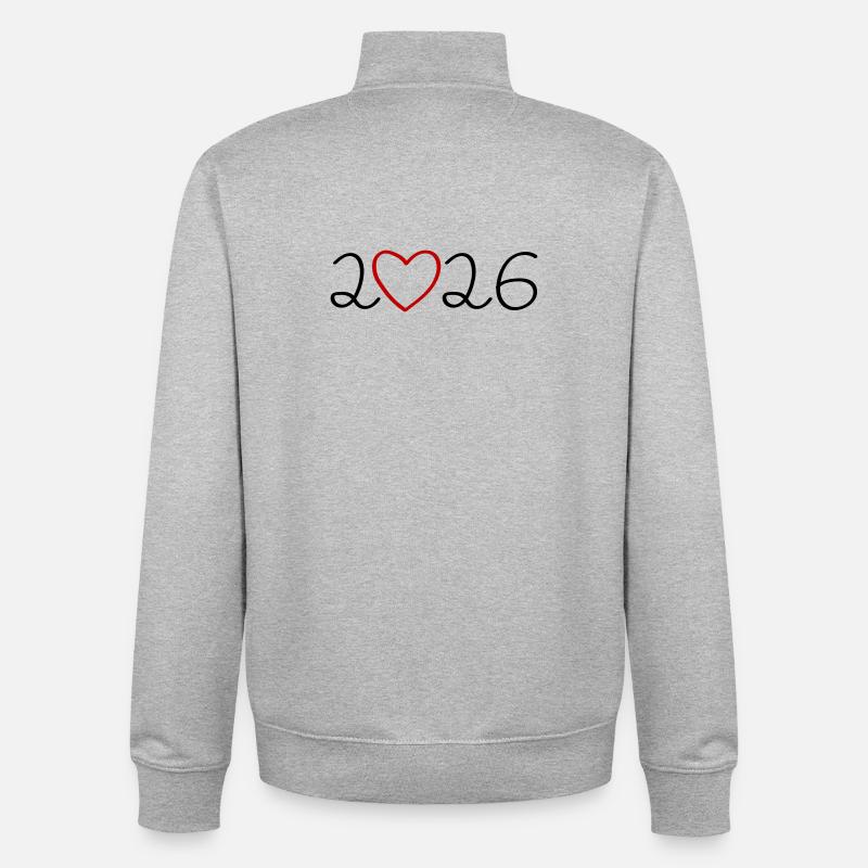 Cœur 2026 - Sweat zippé unisexe en coton bio Stanley/Stella - gris chiné