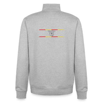 Un Jour Les Provencaux Domineront Le Monde Mais... - Sweat zippé unisexe en coton bio Stanley/Stella - gris chiné - Dos - AI Model Male 185 light (185cm)