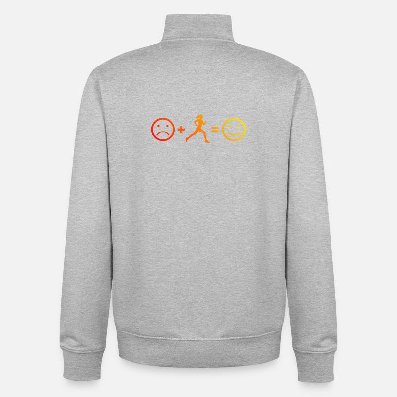 Geschenkidee für eine Running mit Running - Unisex Organic Zip Sweatshirt von Stanley/Stella - Grau meliert