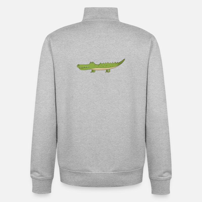 crocodile - Unisex Organic Zip Sweatshirt by Stanley/Stella - heather grey