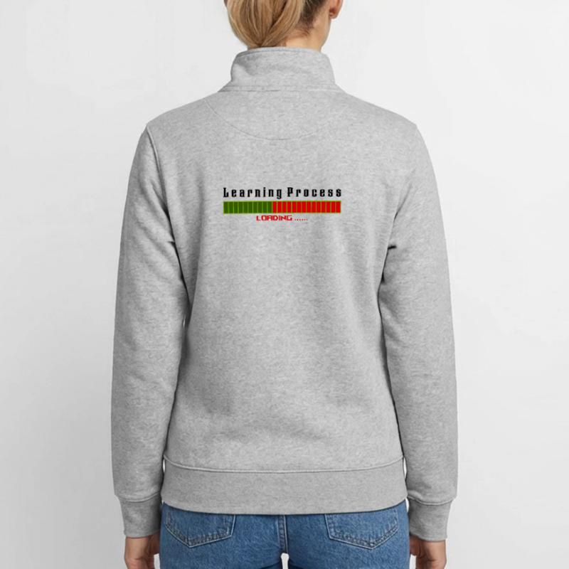 Learning Process Loading white shirt Unisex Organic Zip Sweatshirt by Stanley/Stella